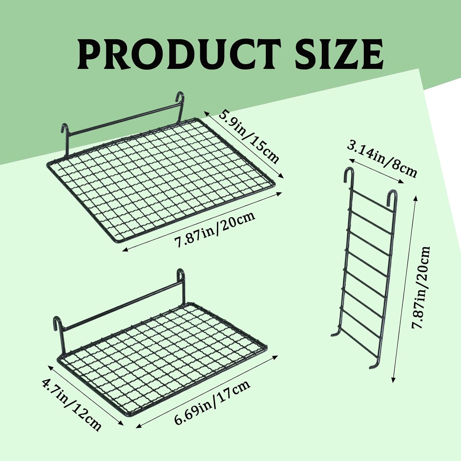 4 Pcs Bird Perches Platform, Stainless Steel Bird Cage Platform with Climbing Ladder Bird Cage Accessories for Budgerigars, Cockatiels, and Small to Medium-Sized Birds (Black) image 2