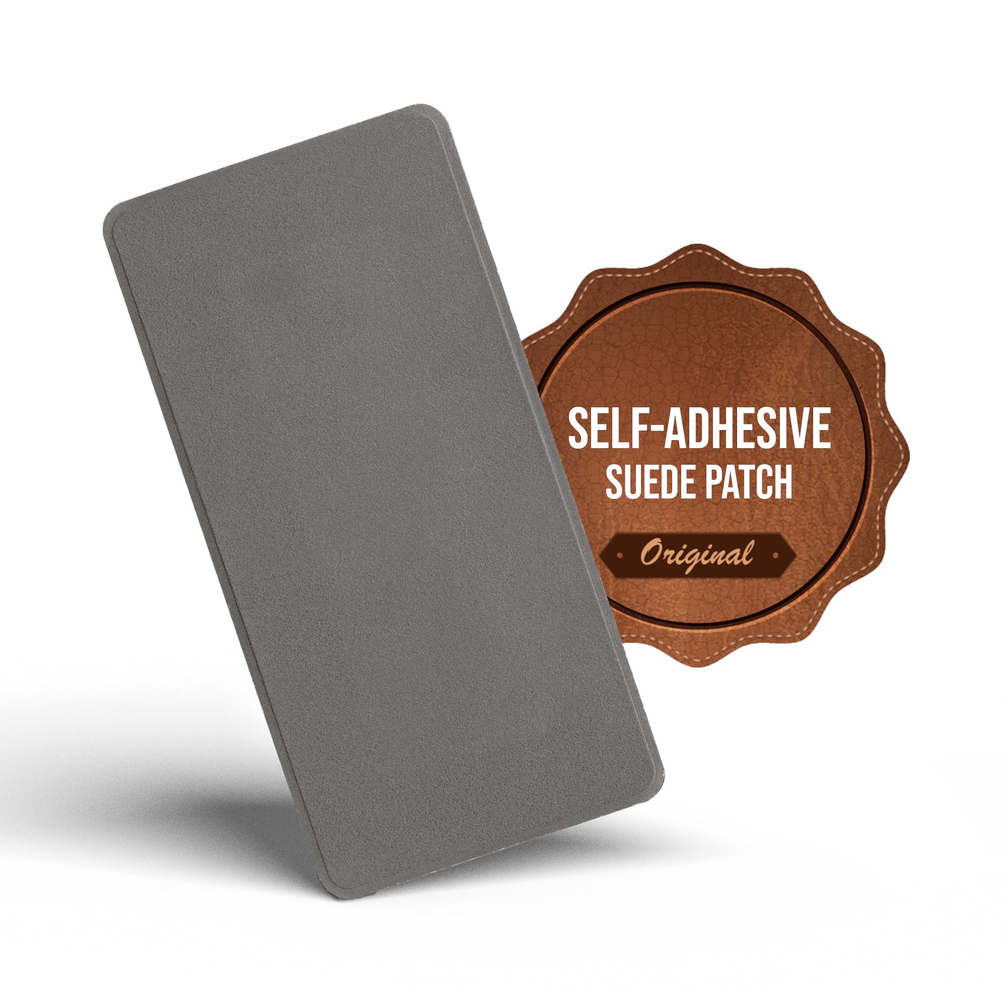 MastaPlasta Instant Self-Adhesive Premium Suede and Velvet Repair Patch - Grey 20cm x 10cm (8in x 4in). Upholstery-Quality Patches for Sofas, Car Interiors, Bags, Jackets & More