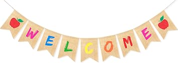 Uniwish Welcome Banner for First Day of School Classroom Decorations
