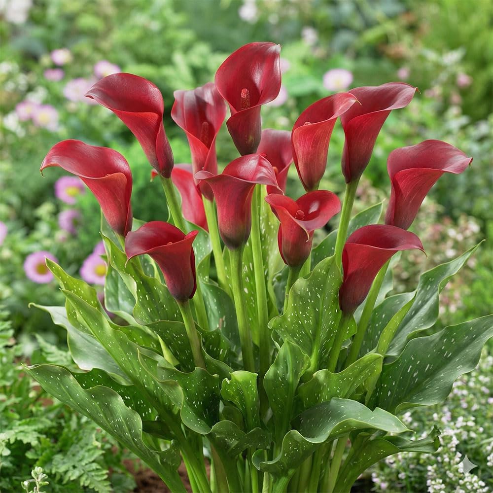 1 x Calla Lily Majestic Red – Dramatic Deep Red Blooms – Summer Flowering Bulb – Perennials – Great for Cut Flowers & Patio Containers – for Your Beautiful Garden