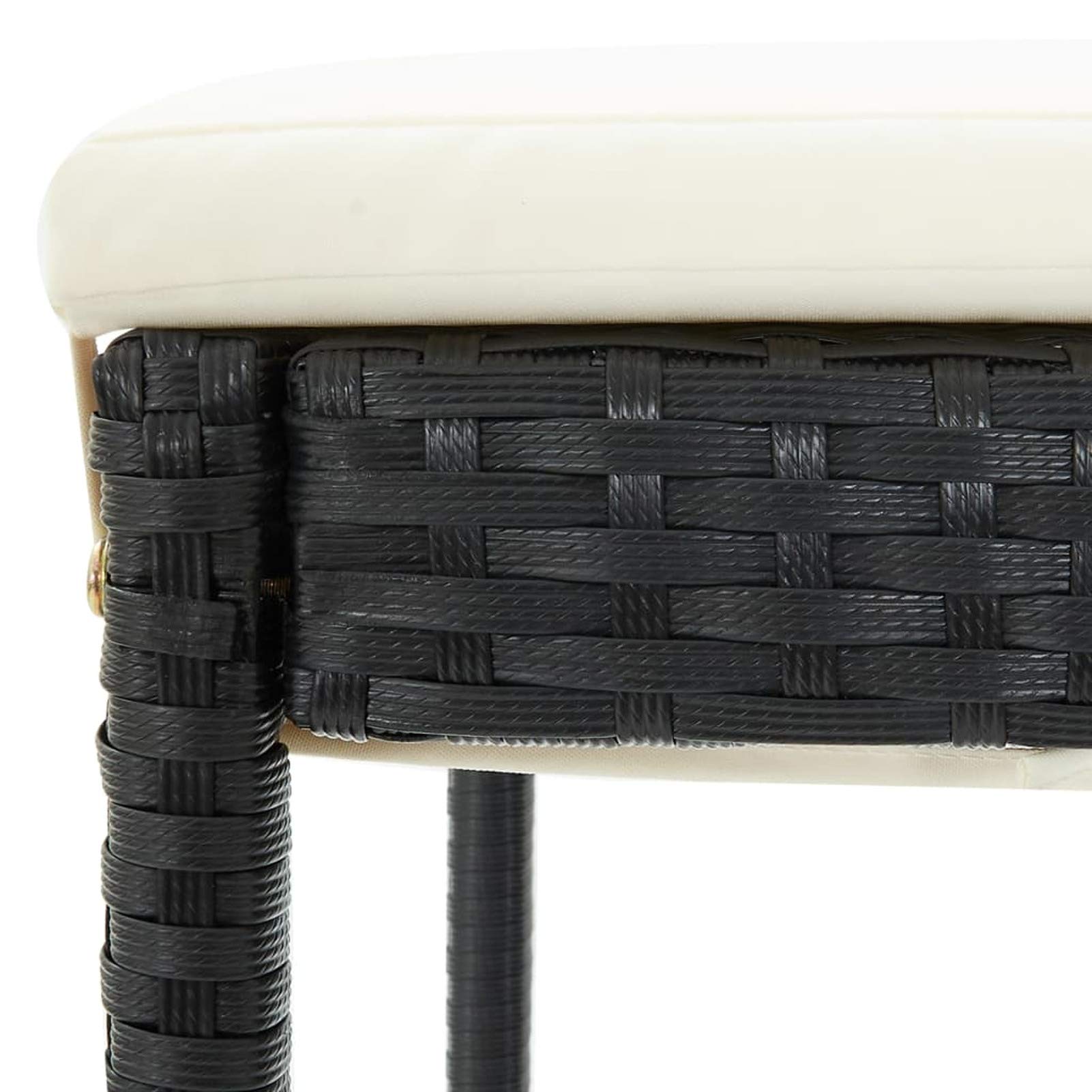 Tidyard Catherinol Ensemble Bar de Jardin Meubles d'Extérieur Table et Chaises de Patio Meuble de Bar de Jardin 5 pcs et Coussins Résine tressée Noir