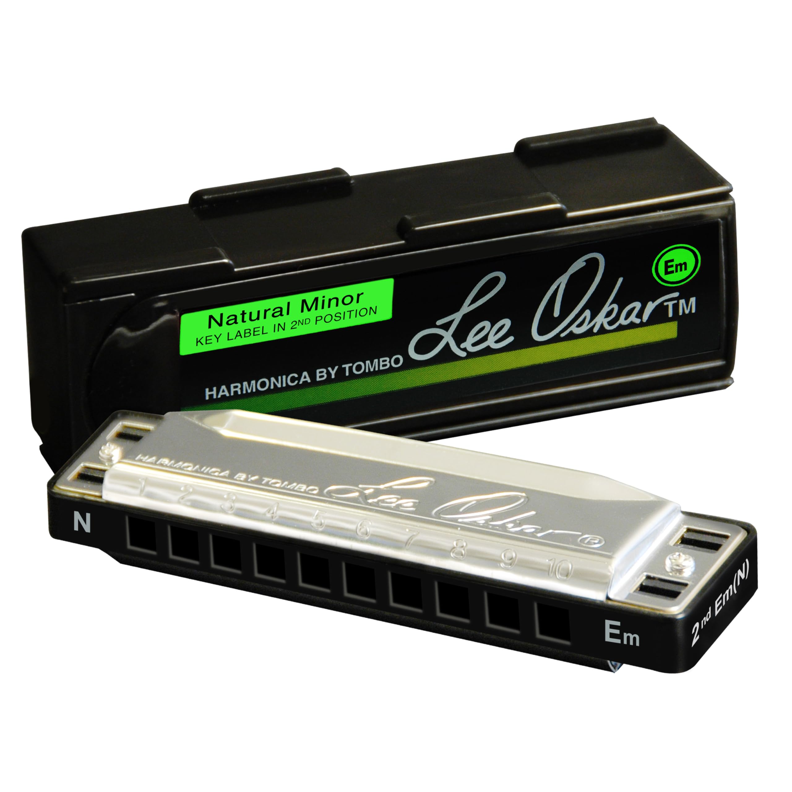 Lee Oskar Harmonica, Natural Minor, E Flat, Brass, Modern Style, Easily Playable with Case Included