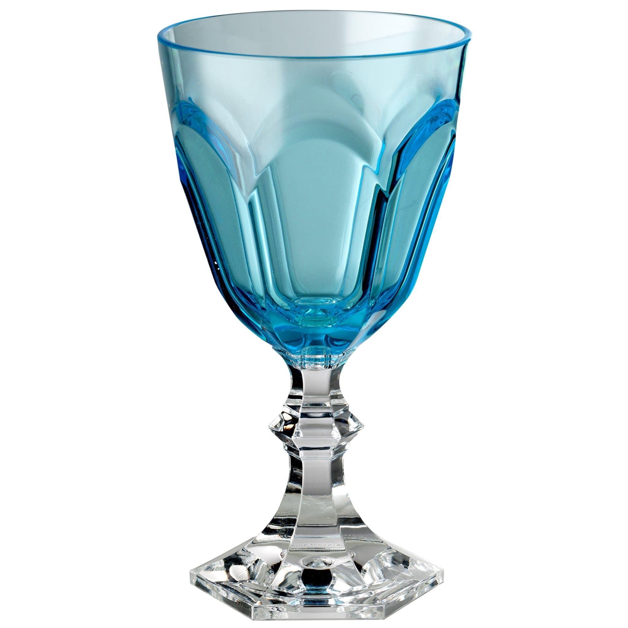 Copas de agua Mario Luca Giusti sintéticas de diseño exclusivo imitación cristal azul