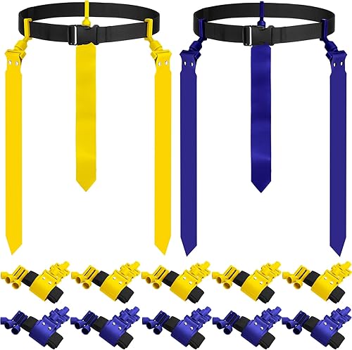 Miniatura 14 de Hungdao Cinturones y banderas de fútbol para 10/12 jugadores, cinturones de fútbol ajustables para niños, adolescentes, adultos, entrenamiento