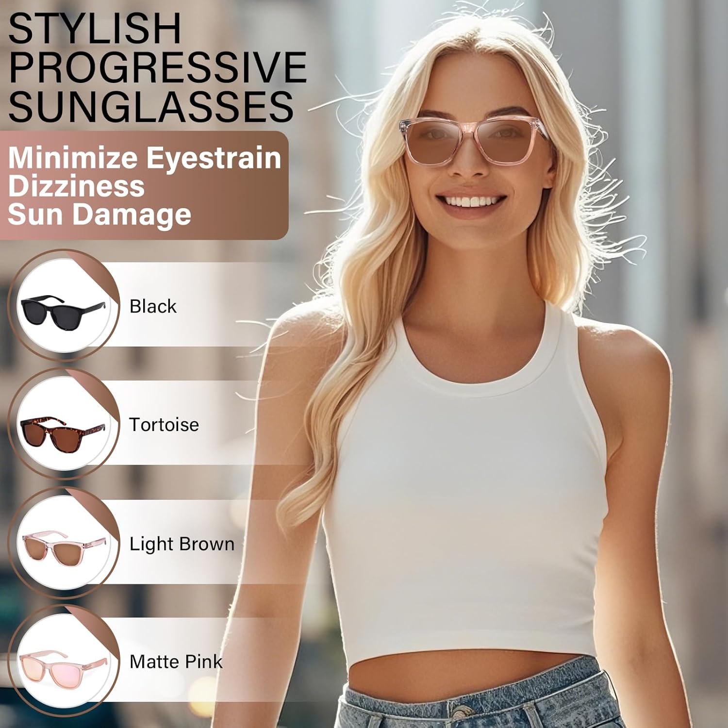 Progressive Reading Sunglasses for Women and Men Spring Hinges Multifocal Readers Sunglasses UV400 Protection - Image 7