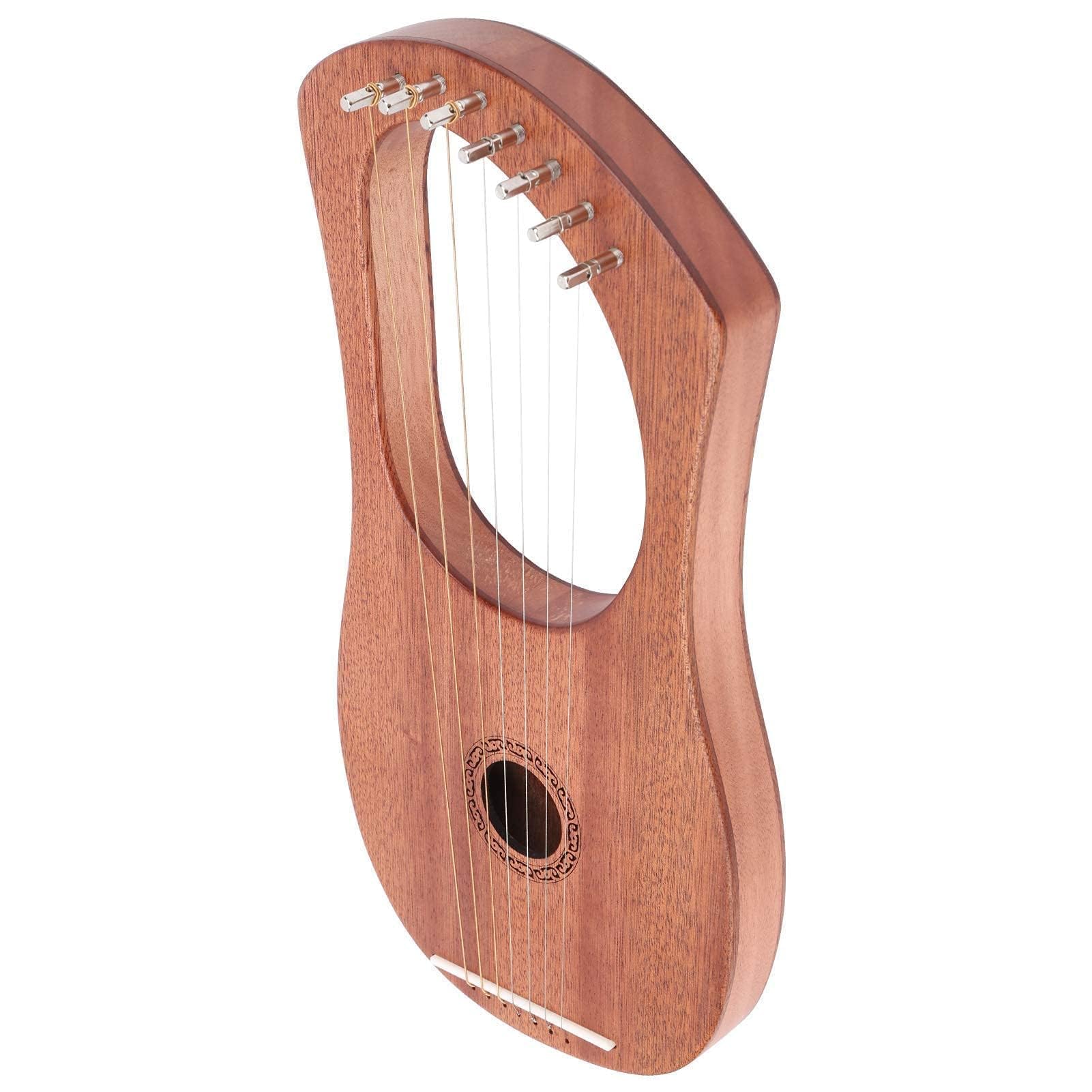 Arpa de lira Arpa peque?a port¡§¡étil Palisandro Cuerda estable duradera Llave giratoria port¡§¡étil Madera 7 Instrumento de Arpas Instrumentos de cuerda