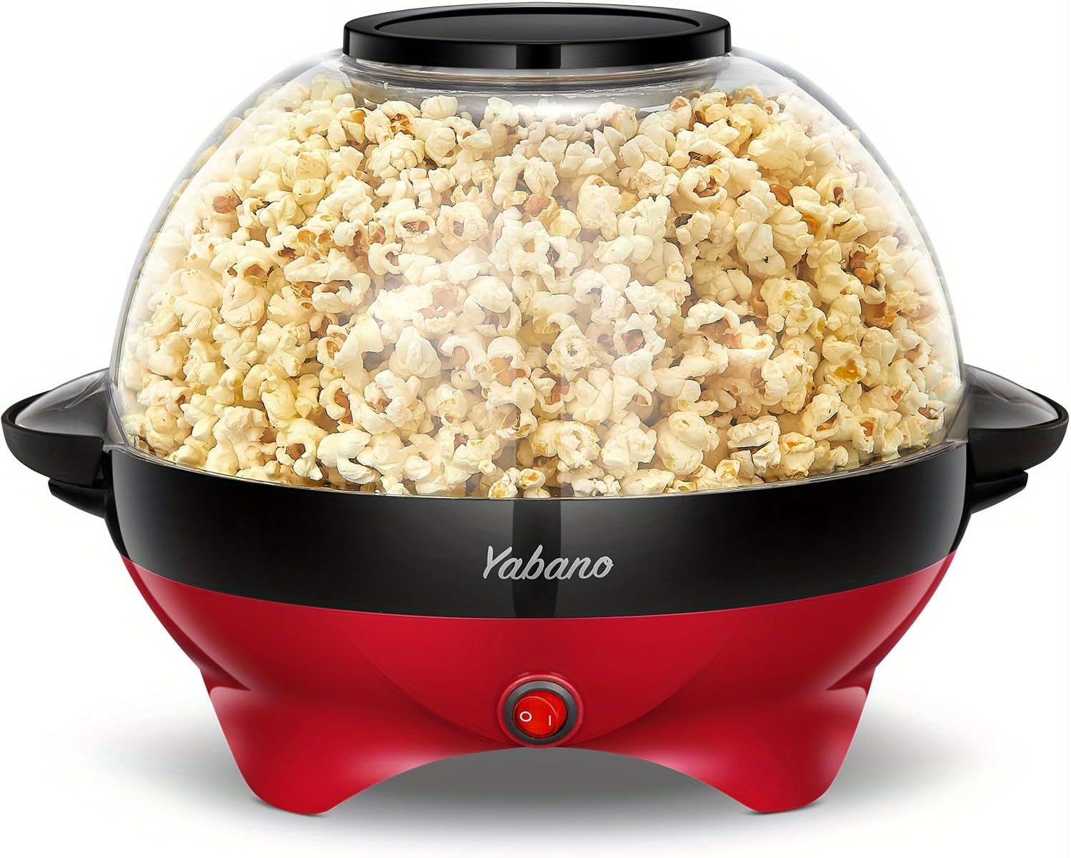 1 Pcs Family-size Popcorn Maker with Nonstick Quick-Heat Technology, Electric Stirring, and Cool Touch Handles for Safe Operation - Perfect for Movie Nights, Color Red