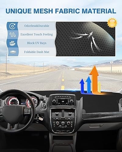 Miniatura 188 de FIILINES - Cubierta para tablero, accesorio para tablero de malla antideslizante, parasol sin reflejos y protector compatible con Toyota RAV4