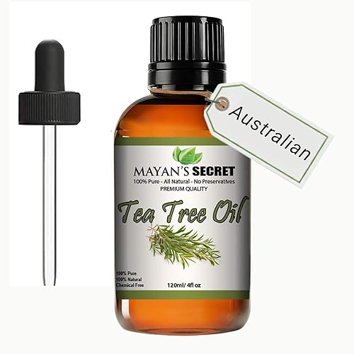 Aceite esencial de árbol de té, 100% puro y natural, grado terapéutico, melaleuca australiana, enorme botella de vidrio de 4 onzas