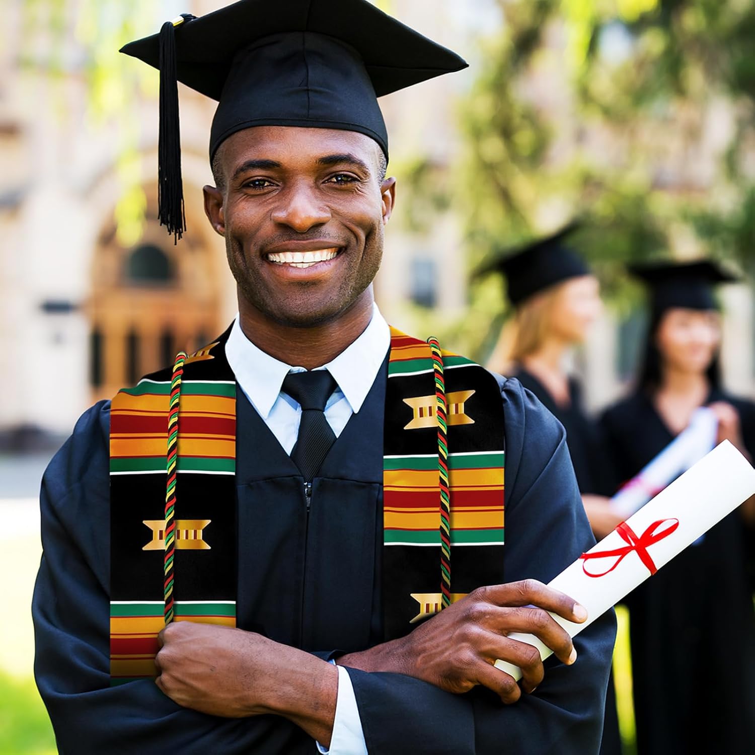 2025 African Kente Graduation Stole Set 2-Piece Sash Honor