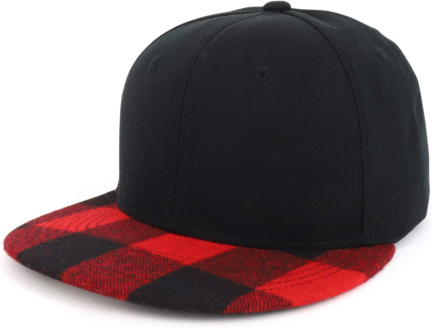 Armycrew Plaid Design Flat Bill Snapback Baseball Cap