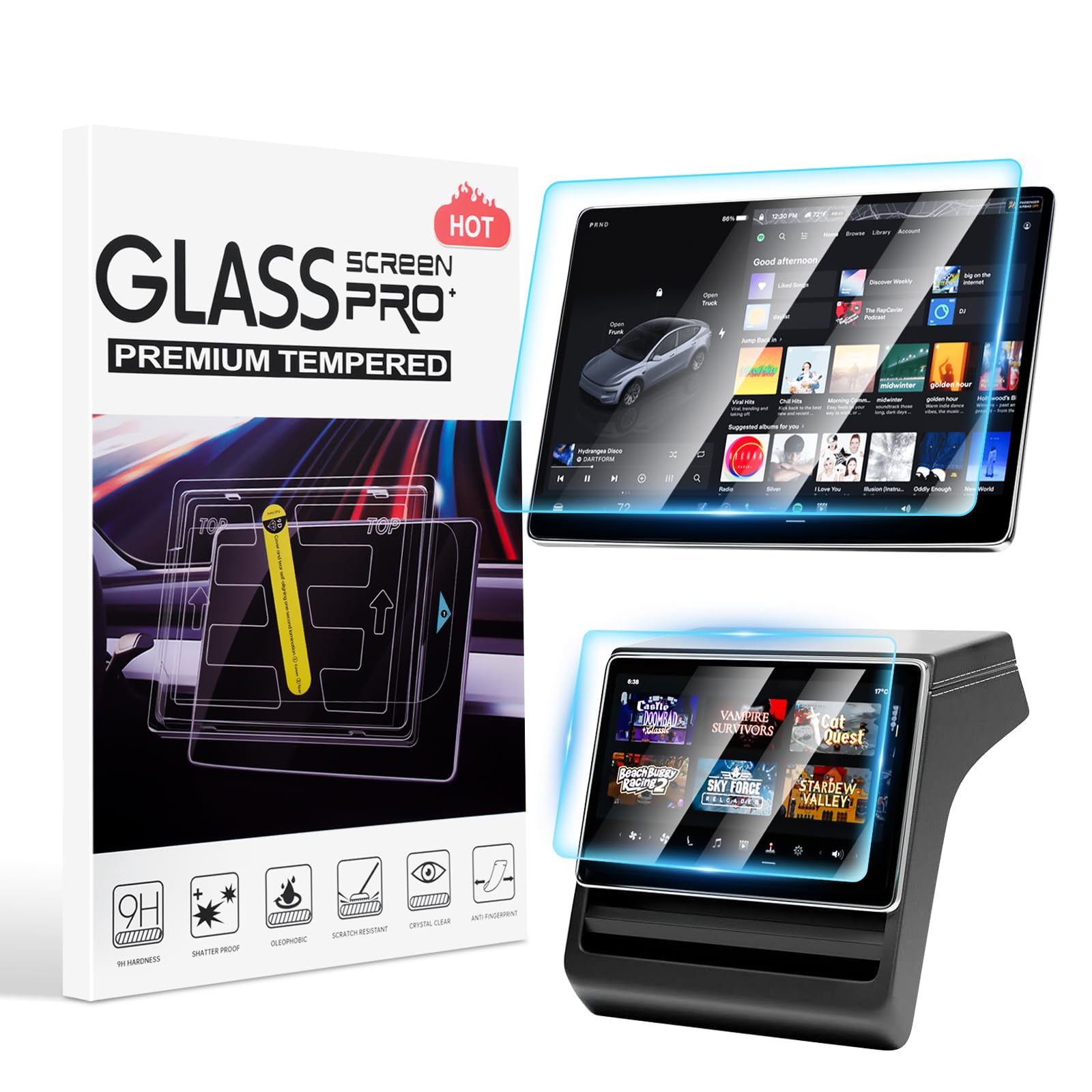 2PC Screen Protector for 2026 Tesla Model Y Juniper (Premium &amp; Performance)
