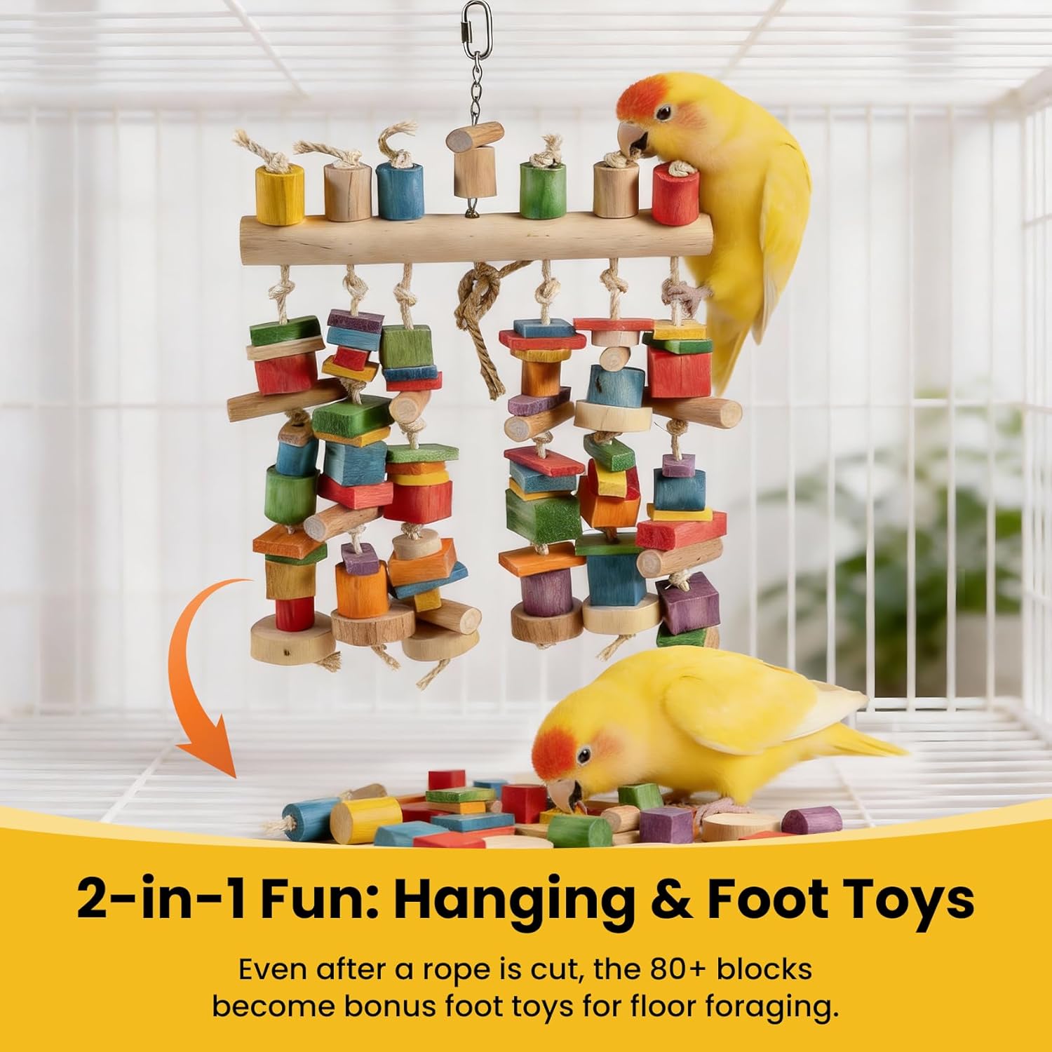 4lb Heavy-Duty Bird Toys for Large Parrots - 21.6" Giant Bird Chew Toy for Macaws & Cockatoos, X-Large Shredding Parrot Toys for Aggressive Chewers, Beak Health