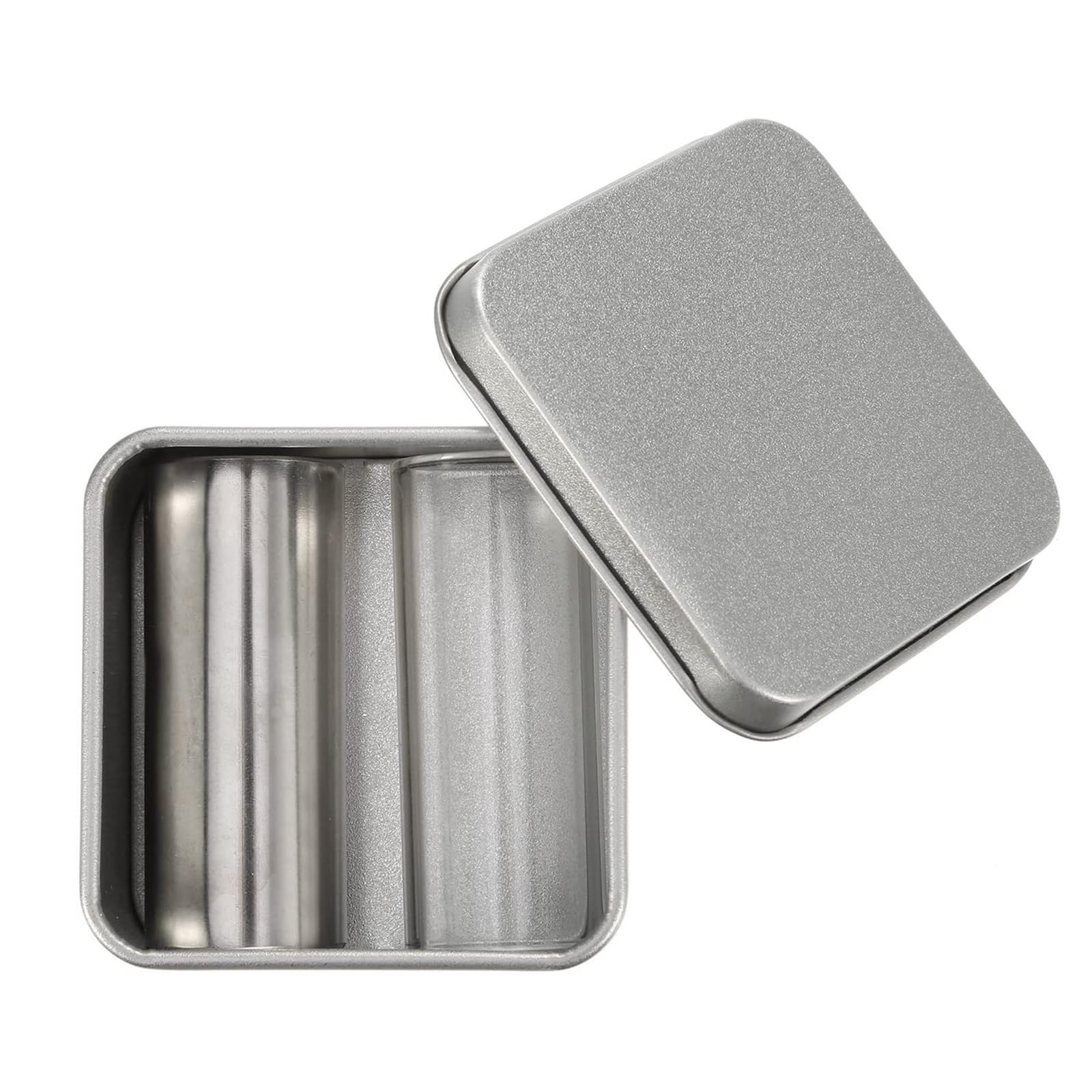 Set Di 2 Slide Per Chitarra In Vetro E Acciaio Inossidabile Lunghezza 60 Mm Con Custodia In Metallo Attrezzi Liutaio Principianti