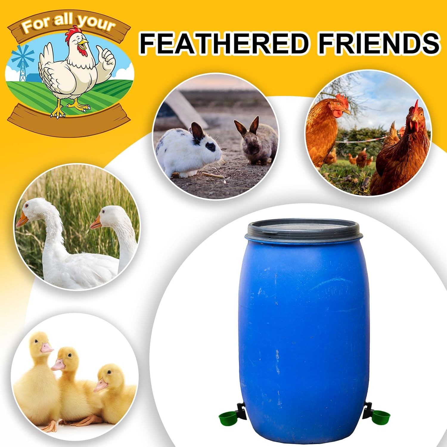 Tanlade 50 Pcs Automatic Chicken Waterer Cups Chicken Feeder for PVC Pipe Waterer Kit for Poultry Duck Goose Turkey Bunny (Green,Classic)