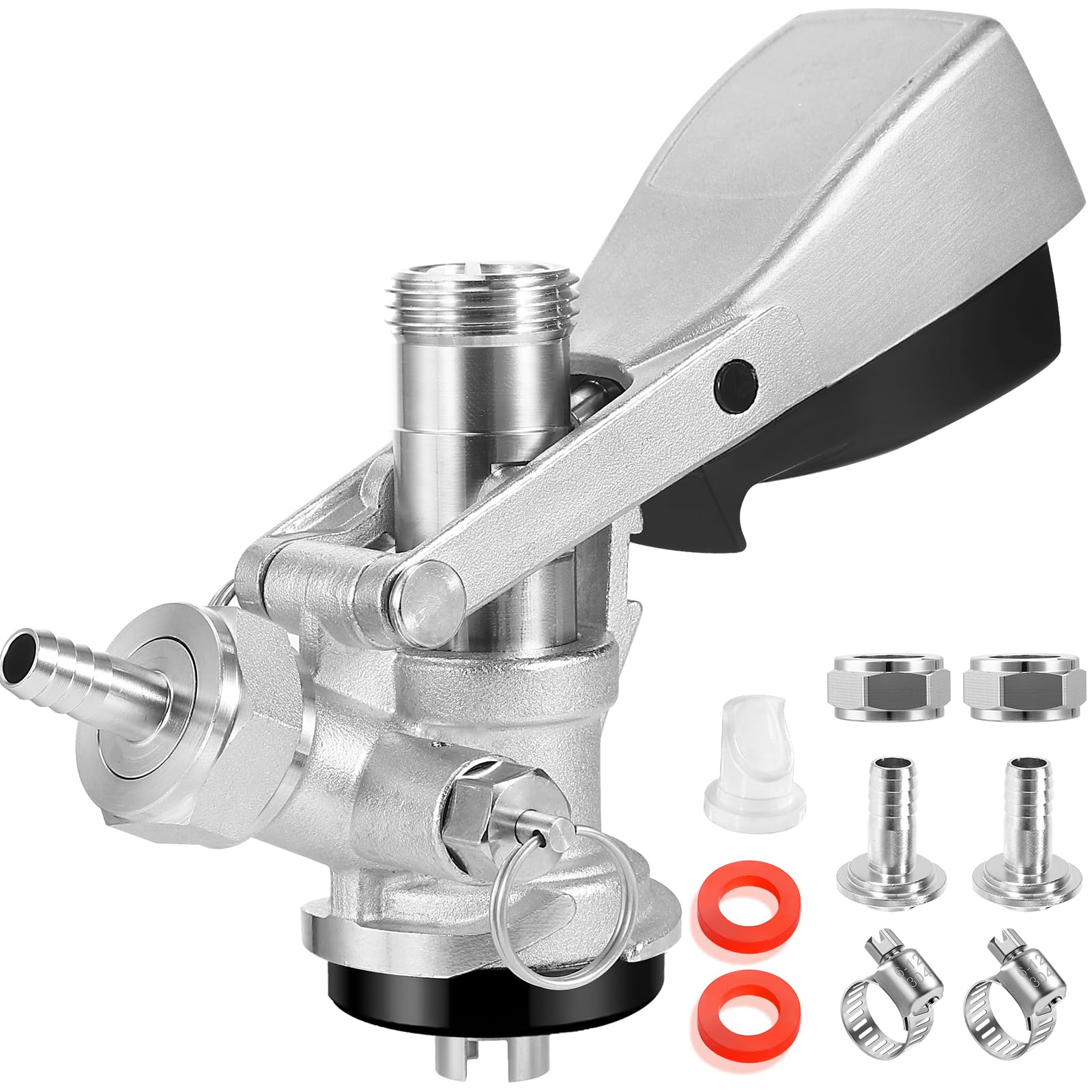 WELLBOM S Type Sankey Keg Coupler, G5/8 Thread, Fits 5/16" Beer Line