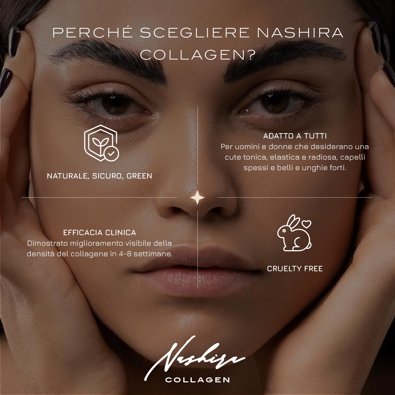 Nashira® Collagene Marino Liquido VERISOL® Doppia Concentrazione 5000mg | 10 Fialoidi da 25ml Bevibili | Con Acido Ialuronico, Vitamina C, Biotina | Formula Premium Biodiversa | Pelle, Capelli, Unghie