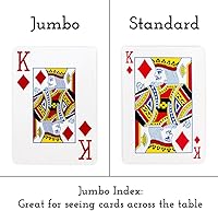 Vista 5 de Brybelly Cubierta roja individual, tamaño amplio, índice Jumbo, naipes recubiertos de plástico