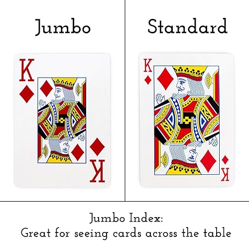 Miniatura 5 de Brybelly Cubierta azul individual, tamaño amplio, índice Jumbo, naipes recubiertos de plástico