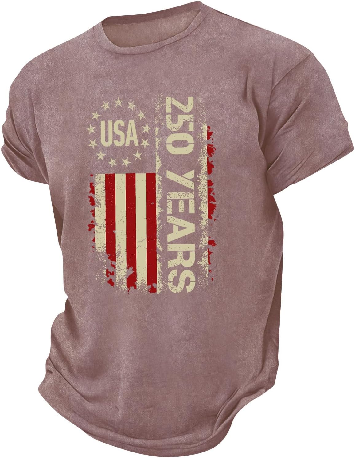 RTRDE Men's Short Sleeve American Flag Print 1776-2026 Independence Day We The People Patriotic Tshirt, S-2XL