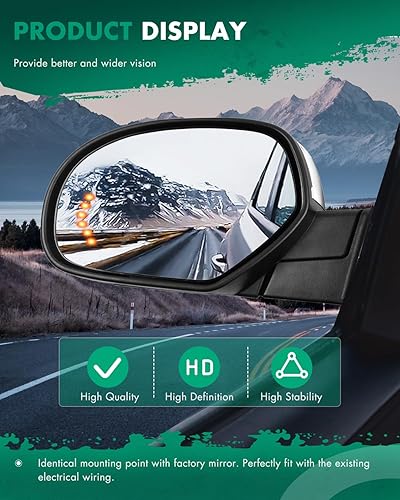 Miniatura 5 de SCITOO Espejo retrovisor lateral del conductor apto para 2007 para Chevy Silverado Pickup nuevos modelos de estilo de carrocería 2008-2013 ajuste de