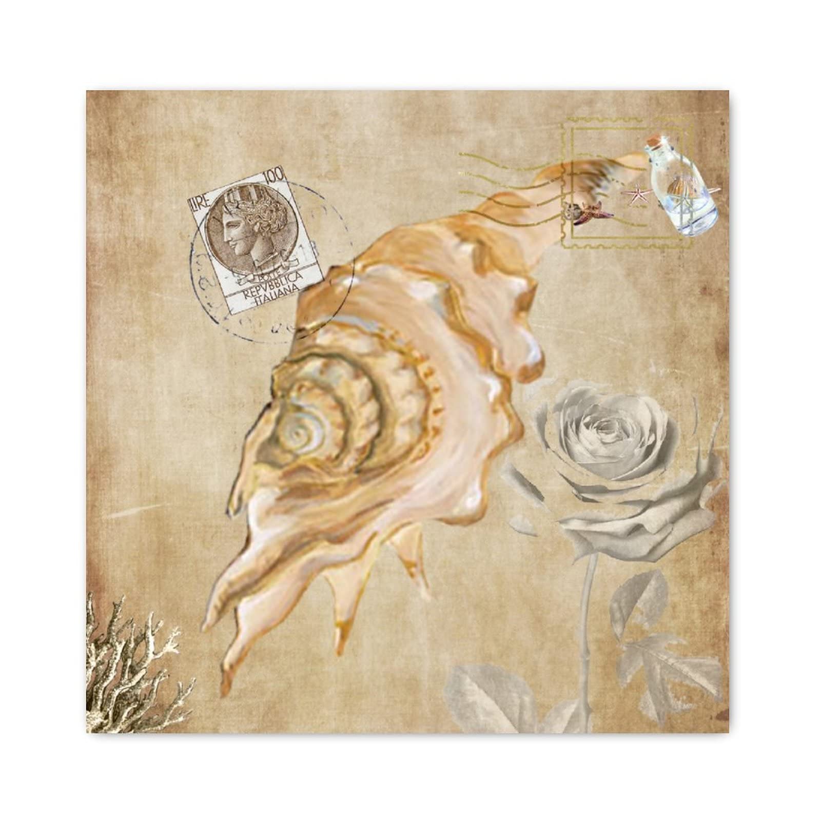Panneau en bois rétro avec motif fleur ciselé, décoration murale haut de gamme 30cm