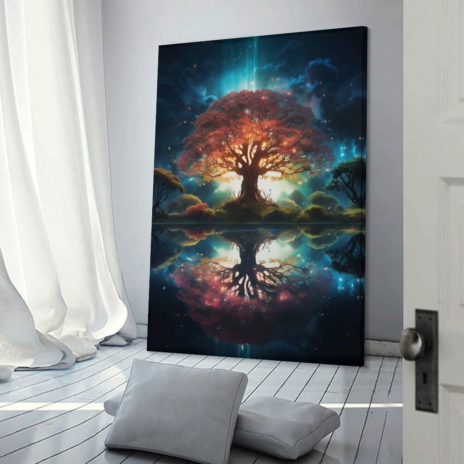 Junmoney Cosmic Serenity Hanging Wall Art 16x24inch(40x60cm), for Study, Office Or Focused Interiors, Wall Art That Adds Style to Work Areas