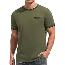 iClosam T Shirt Men's Cotton Ribbed Crew Neck Short Sleeve T-Shirts Men Comfortable Men's Summer Casual Top S-3XL
