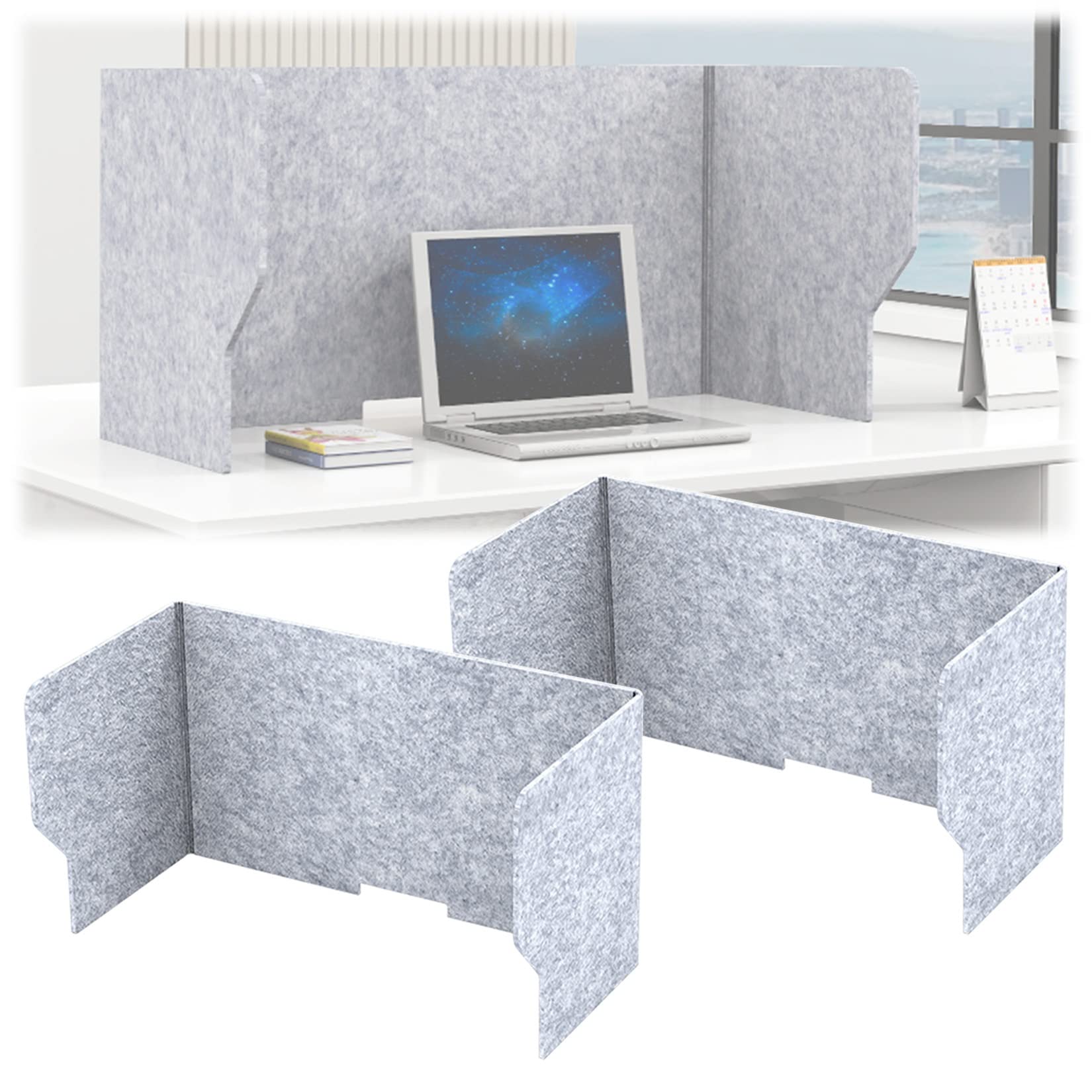 2Pièces Séparateur De Bureau,Autonome Panneau D'intimité Cloison Acoustique
