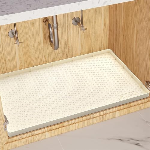 Organizador de cocina y almacenamiento, tapete para debajo del fregadero, organizador para debajo del fregadero, forro de estante de baño, 28 x 19