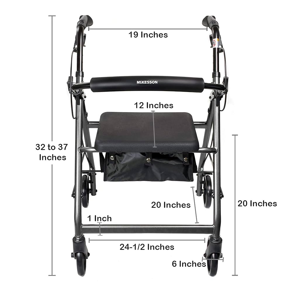 Amazon.com: McKesson Rollator Walker with Seat and Wheels