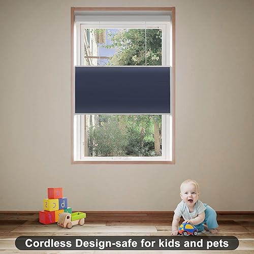 Miniatura 3 de Persianas celulares opacas de arriba hacia abajo y de abajo hacia arriba, persianas opacas inalámbricas de panal con protección UV, fácil de