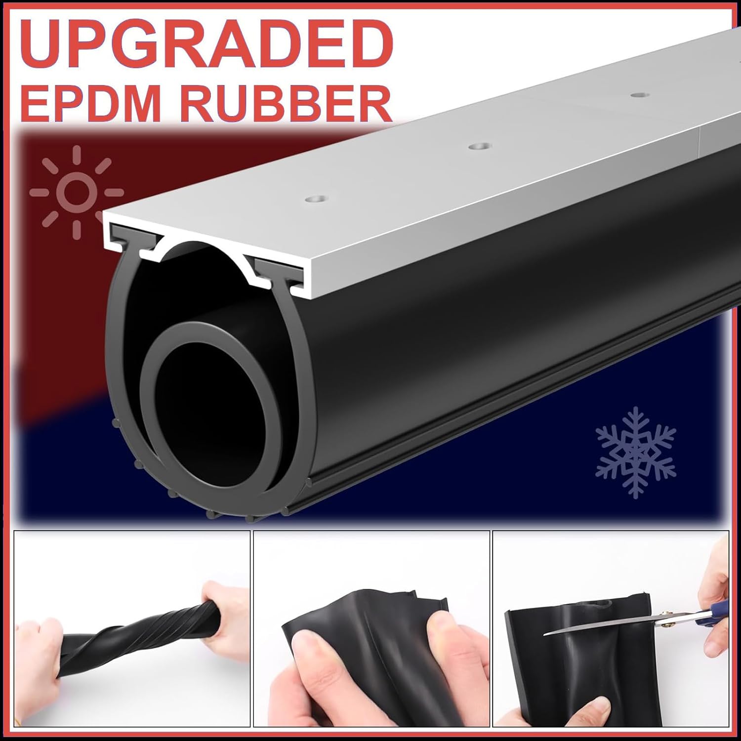 Jobon 16.5FT & 23FT Garage Door Seal Kit - Bottom, Top and Sides Weather Stripping Replacement to Block Rodents Drafts Rain Dust | Easy DIY Installation for Home & Commercial