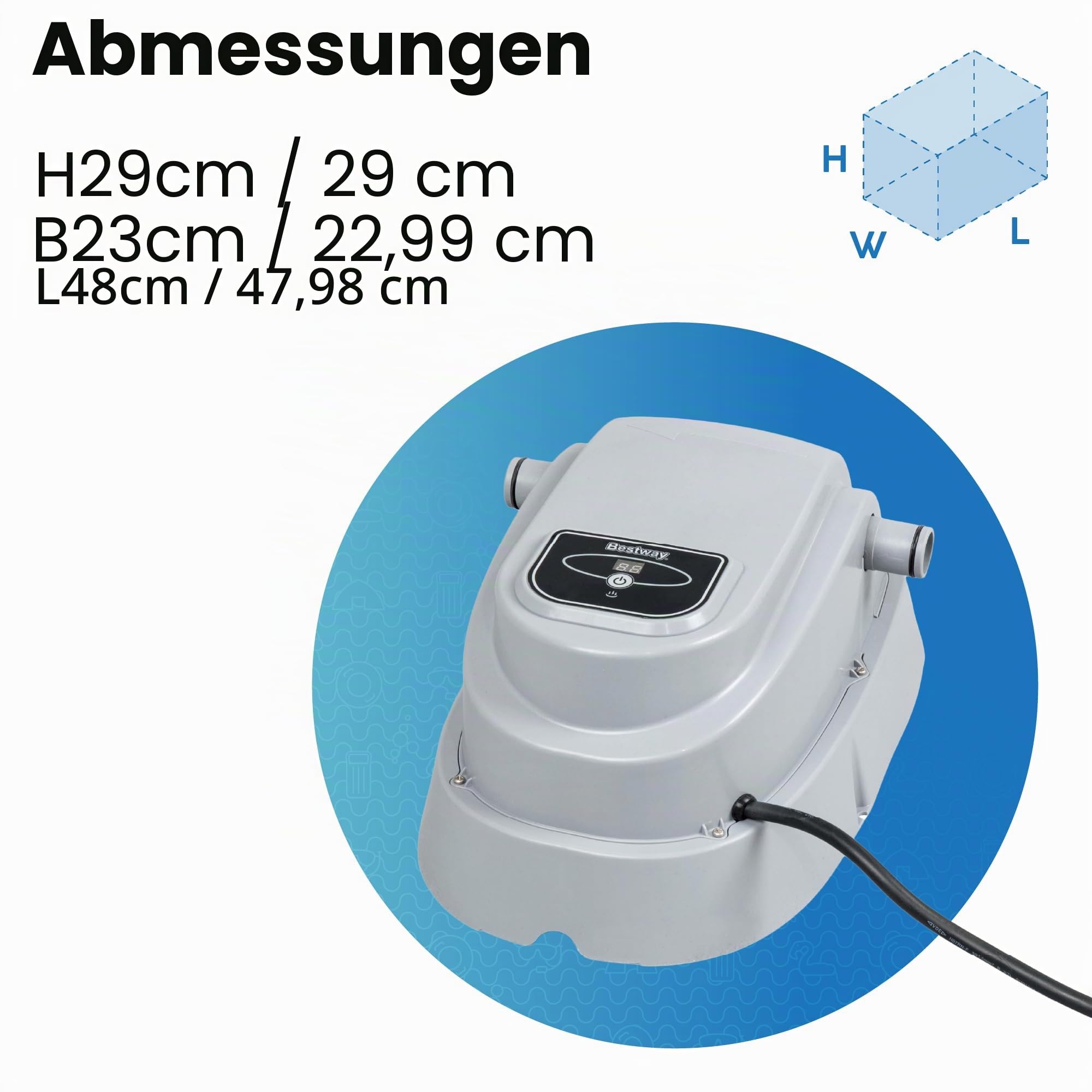 Bestway Poolheizung für oberirdische Pools, geeignet für 4,6 m große Schwimmbäder