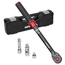 HYCHIKA Chiave Dinamometrica 3, 8 di Pollice, 10-60Nm, Precisione ±2%, 72 Denti, Kit Dinamometrica con Adattatore da 3, 8 a 1, 4, Giunto Card, Barra di Prolunga per Auto, Moto, Bici, Lavori Meccanici