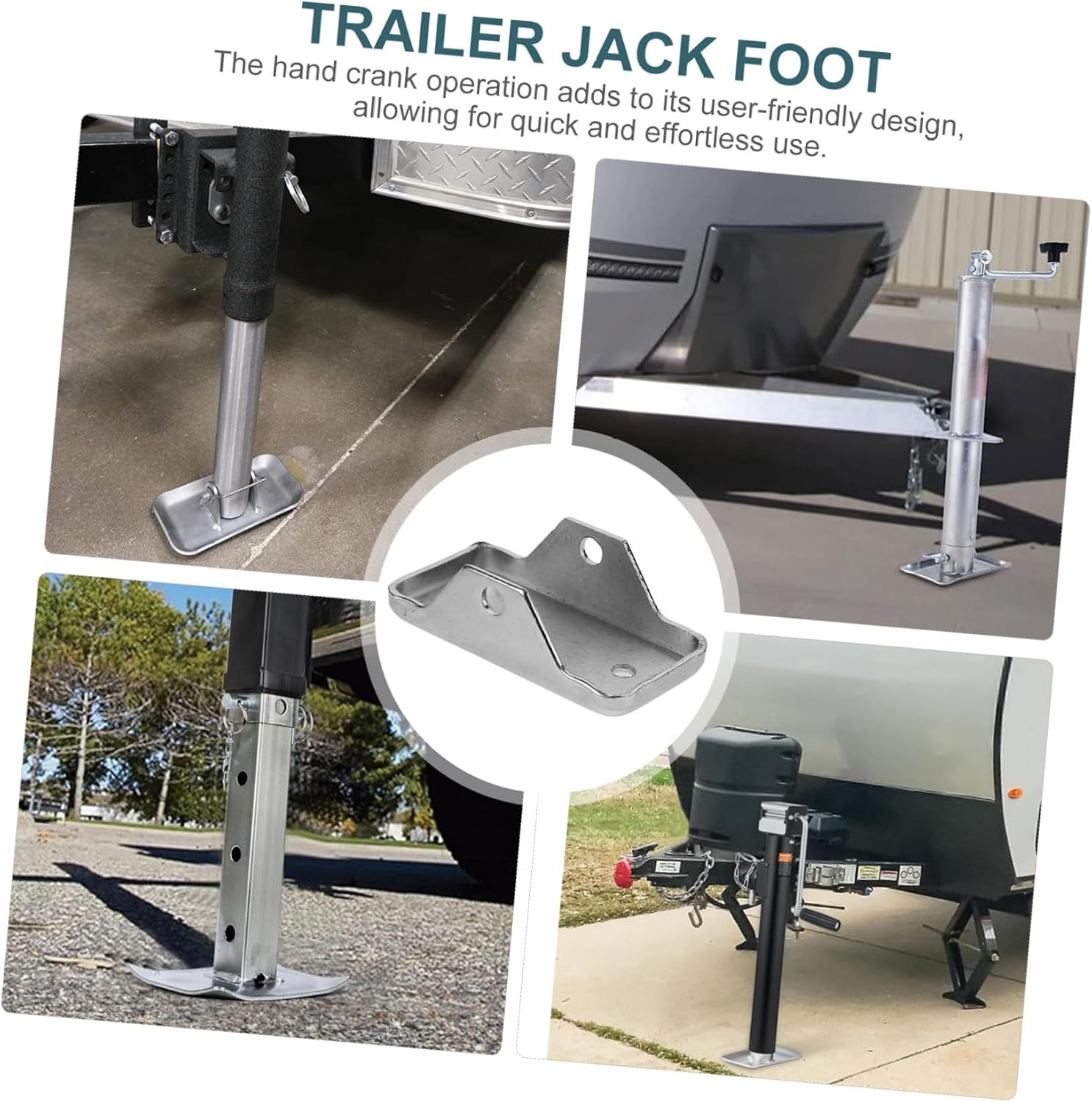 Trailer Jack Foot Plate with Safety Pin and Removable Foot Pad Stabilizer Jack Bracket Set for Rv and Camper Trailer Economic Base Compatible