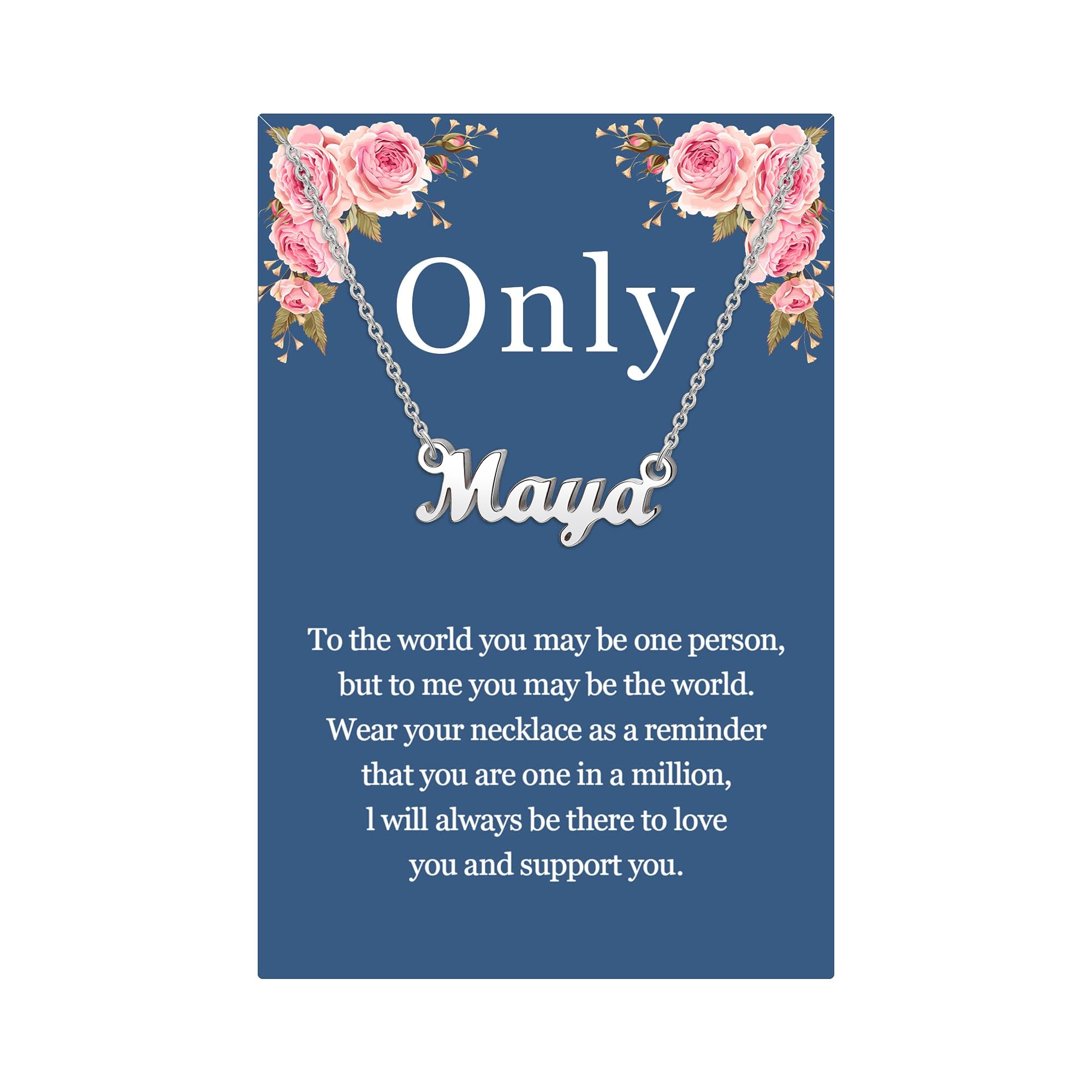 SANNYRAName Necklace Personalized, 18K Gold Plated Silver-plated Customized Nameplate Necklaces Jewelry Gifts for Women