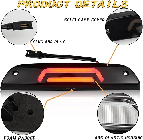 Miniatura 4 de Luces de freno LED de montaje alto, tercera luz de freno compatibles con Toyota Tacoma Truck 1995-2015 luz trasera LED de freno barra de luz trasera