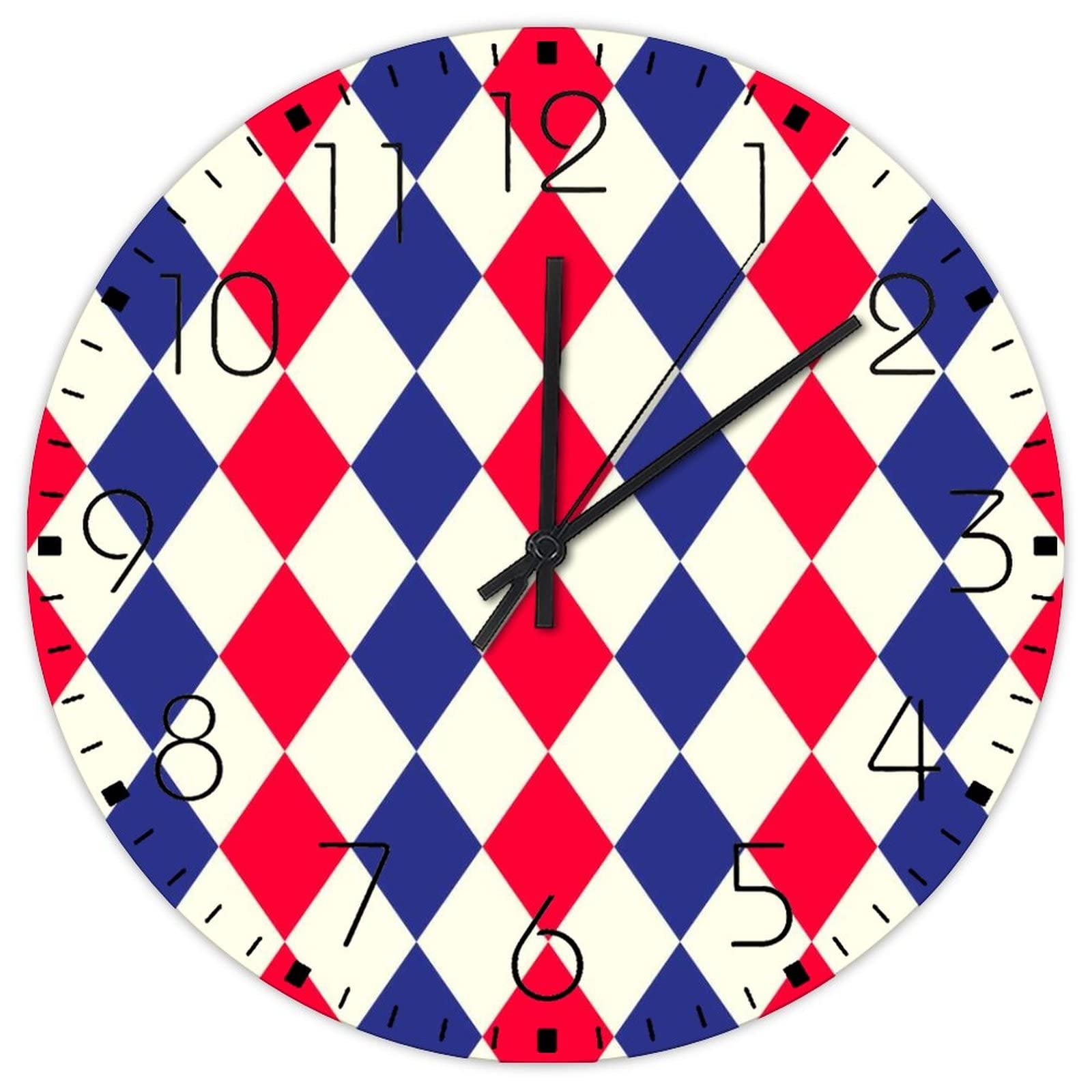 Horloge murale en bois haut de gamme au design de carreaux de buffle épuré