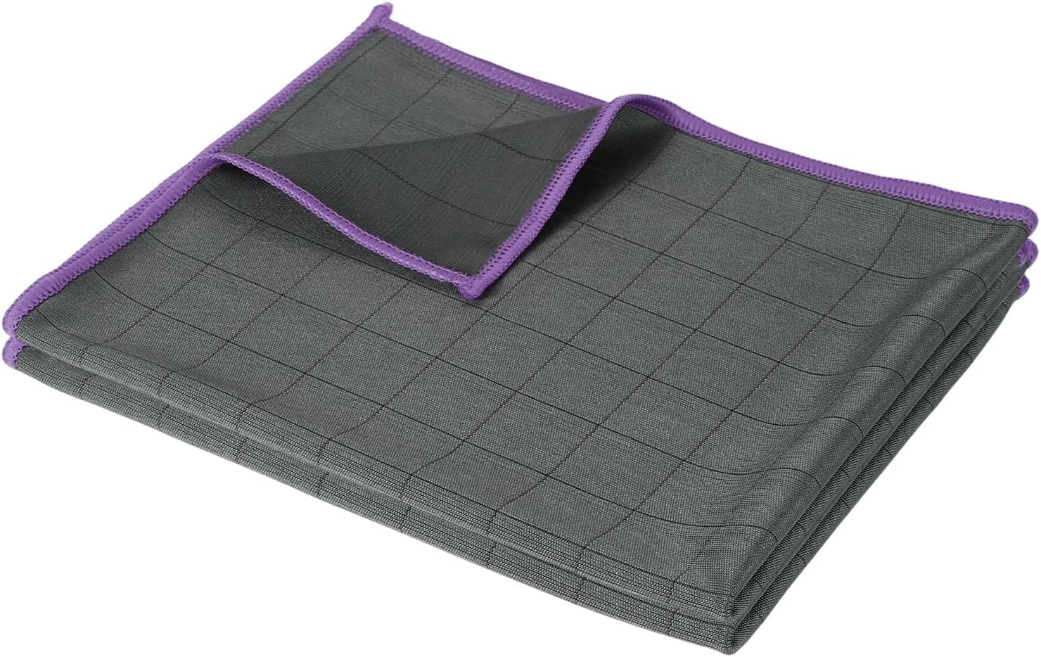 PATIKIL 20 x 16 Inches Carbon Microfiber Cloth, 2PCS Ultra Absorbent Streak Lint Free Cleaning Towels Polishing Glass Drying Towel for Mirror Window Kitchen Cars Dish, Purple