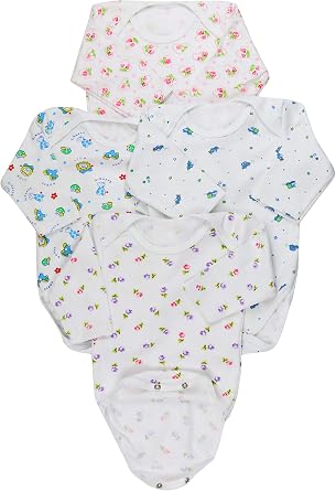 ToBeInStyle Babys' 4 Pack of 3/4 Sleeve One-Piece Bodysuit