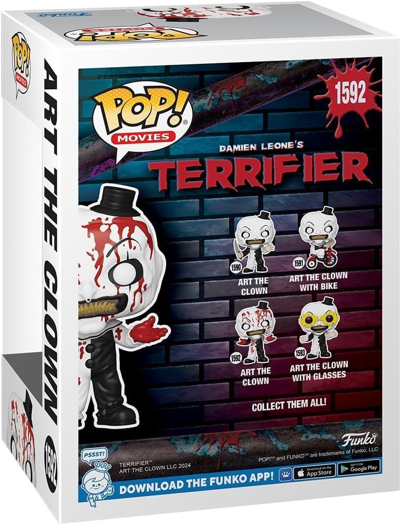 POP Funko Movies: Terrifier - Bloody Art The Clown Vinyl Figure (Bundled with Compatible Box Protector Case) Multicolor 3.75 Inches