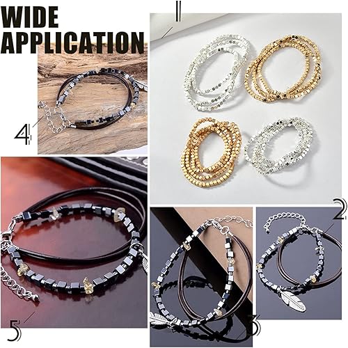 Miniatura 7 de PH PandaHall - Cuentas espaciadoras cuadradas de acero inoxidable