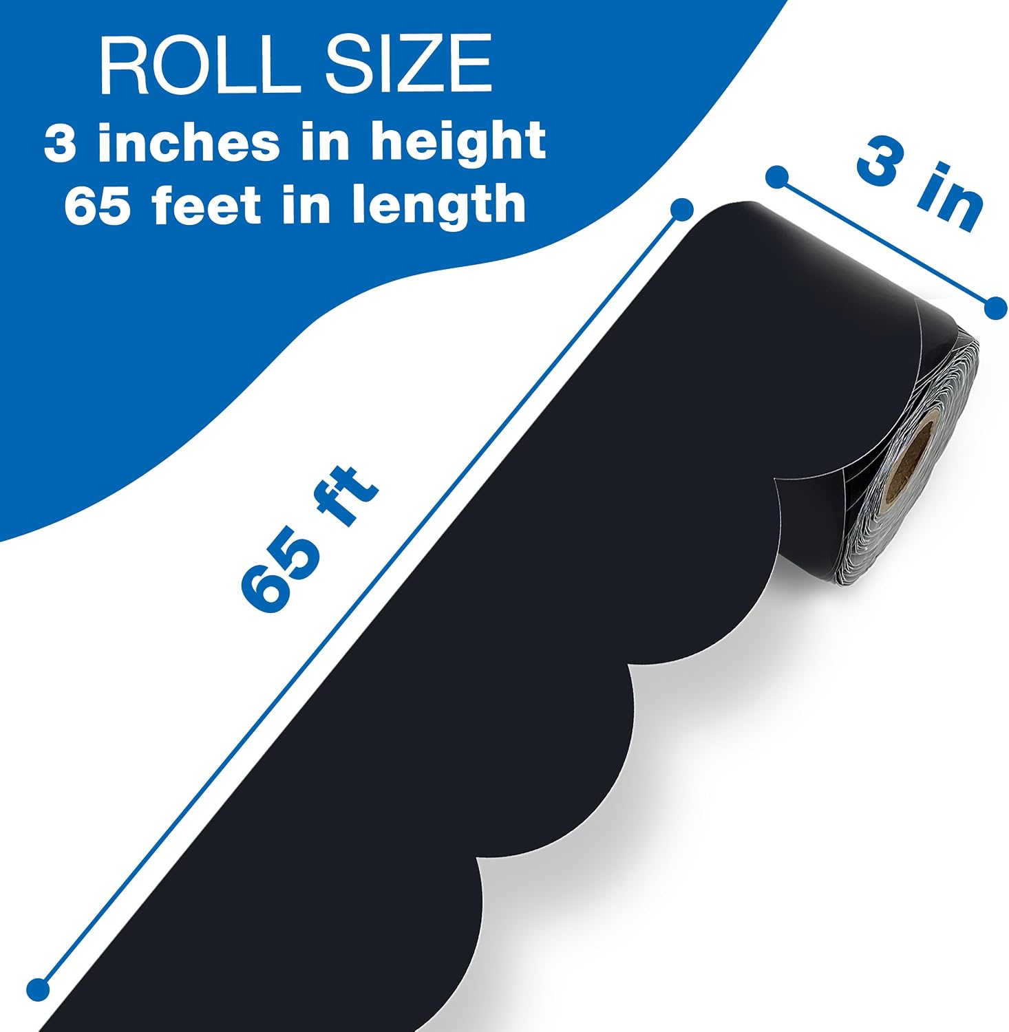   Black Bulletin Board Border Roll for Classroom Decor, 65Ft thumbnail
