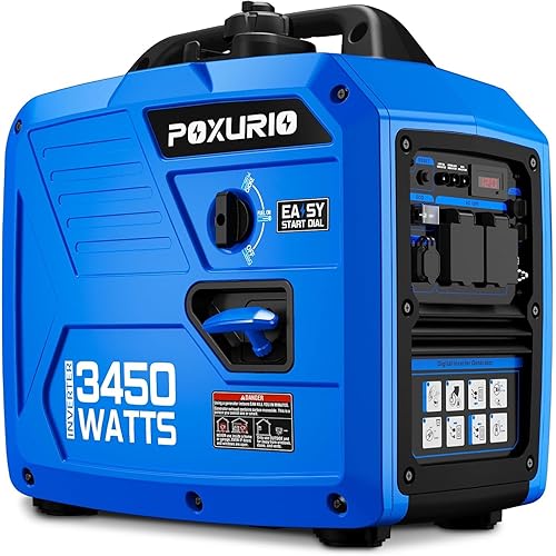 3450-Watt Portable Inverter Generator for Home Use, 1.6Gallon Large Fuel Tank Up to 8.3 Hours Use, 120V Gas Powered Generator Super Quiet - EPA Compliant