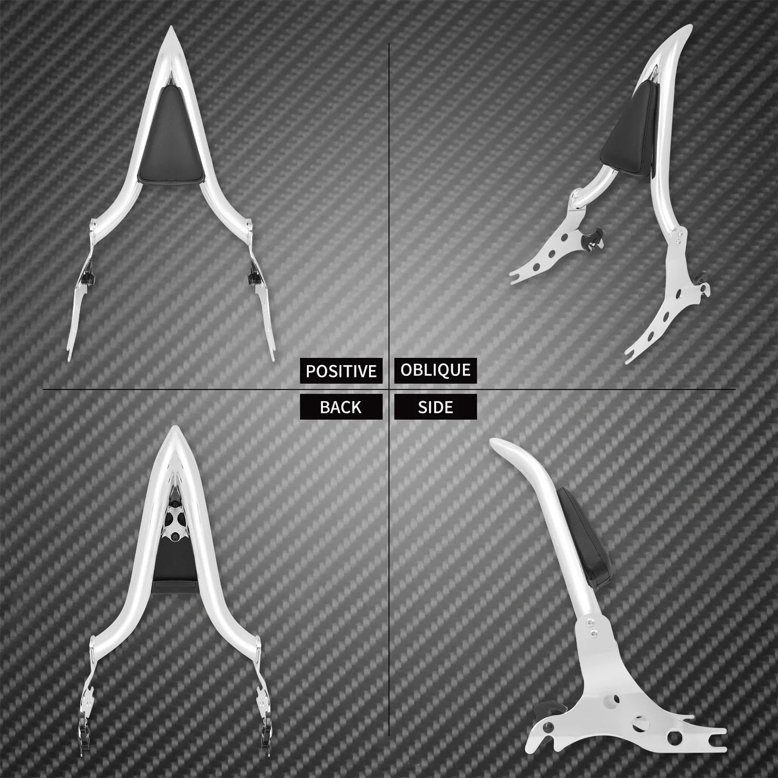Moto Staccabile Posteriore Passeggero Schienale Sissy Bar Cromato per H&Arley Softail Breakout CVO PRO Street FXSE 2016-2017 Decorazione