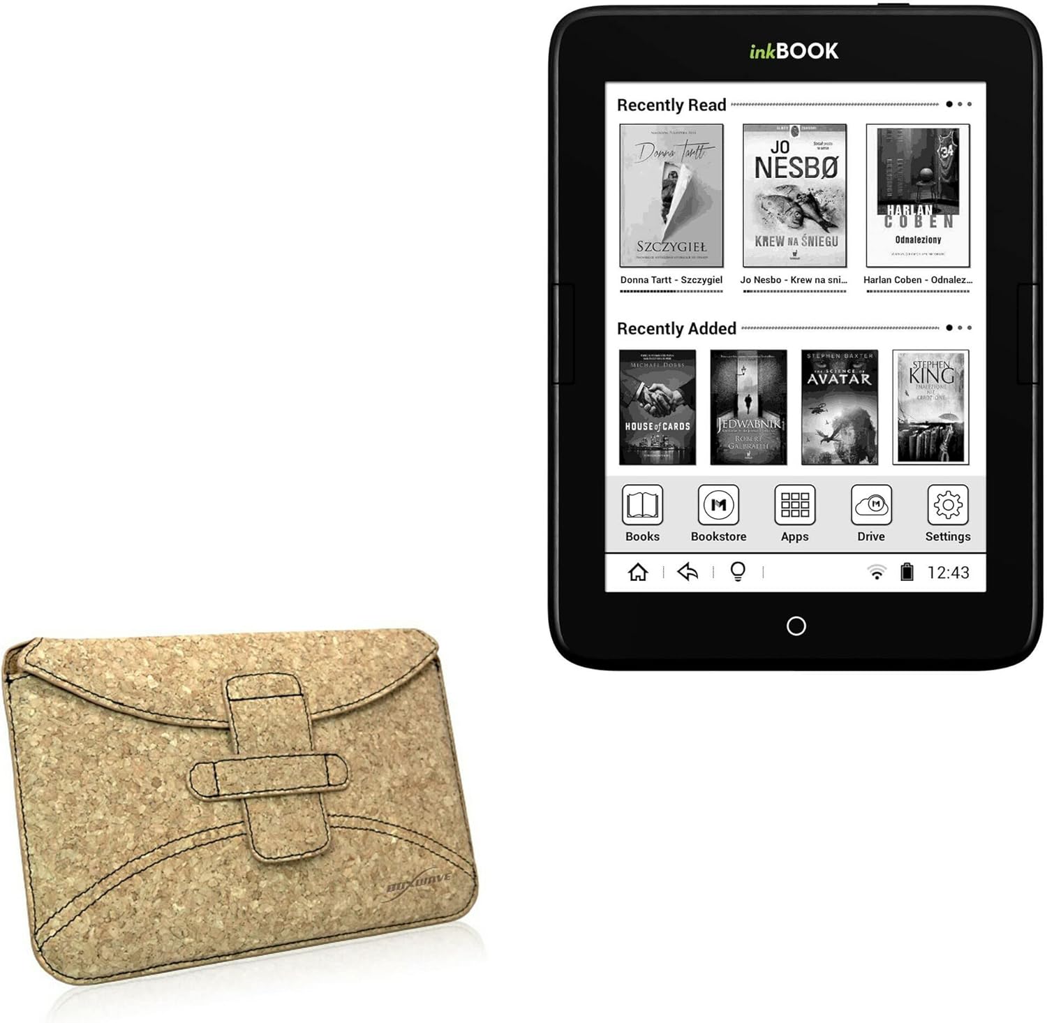 BoxWave Case Compatible with inkBOOK Obsidian - Quorky Pouch, Durable, Lightweight Cork Envelope Sleeve Cover