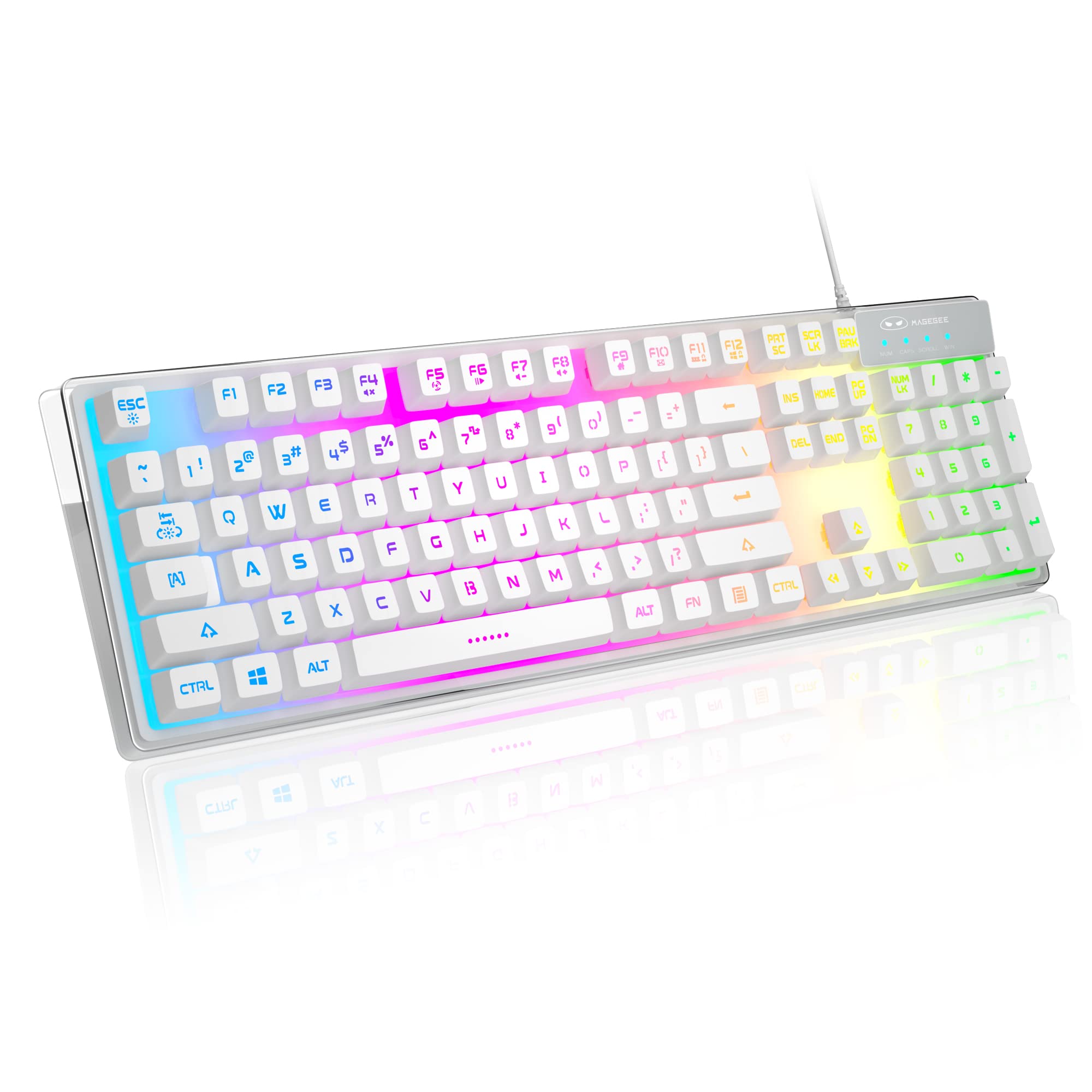 Buy Gaming Keyboard, Rainbow Backlit LED Wired Gaming Keyboard with