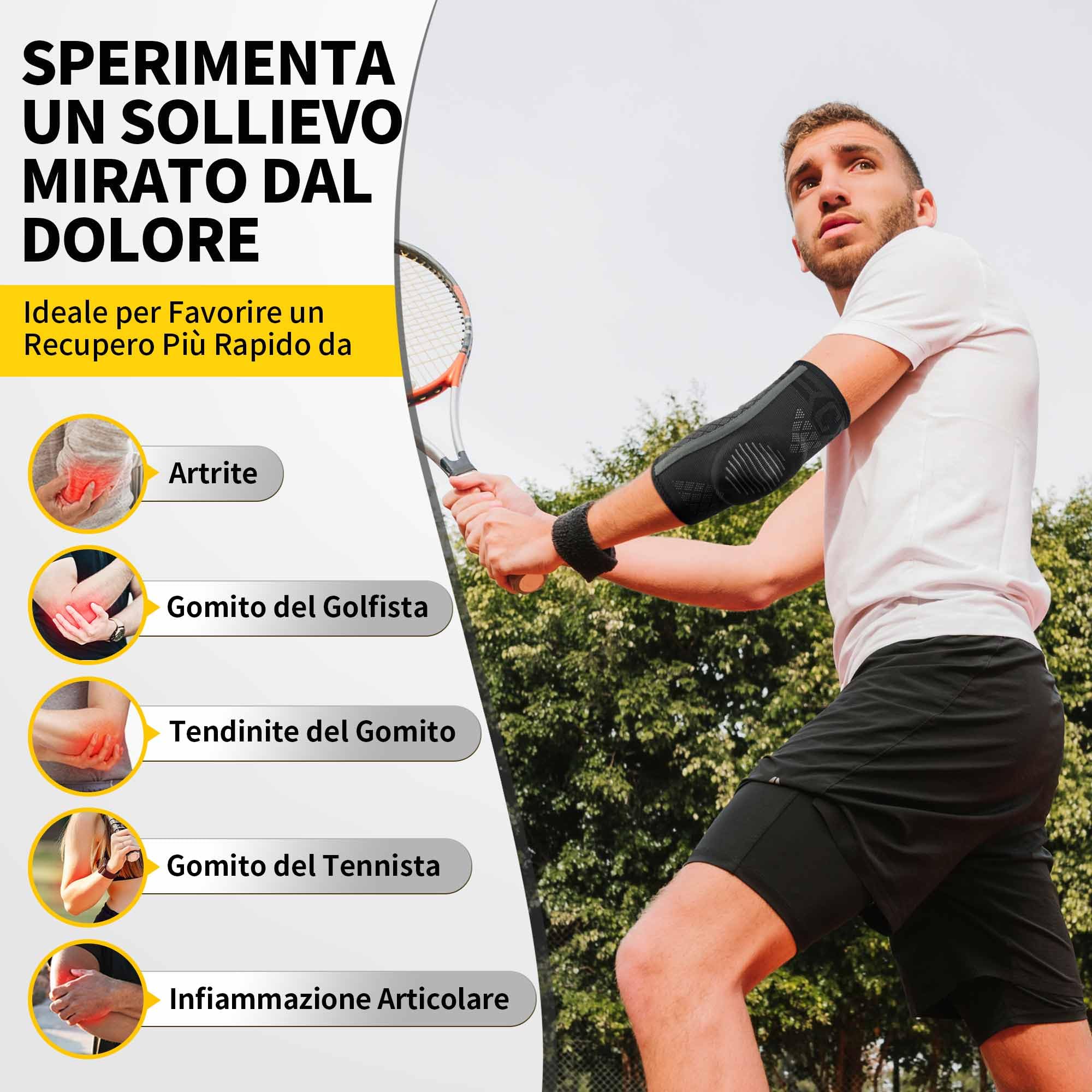 CAMBIVO 2x Tutore Epicondilite Gomito con Cuscinetto in Gel e Doppio Stabilizzatore, Gomitiera per Epicondilite Compressione, Gomitiere Palestra per Gomito del Tennista, Tendinite