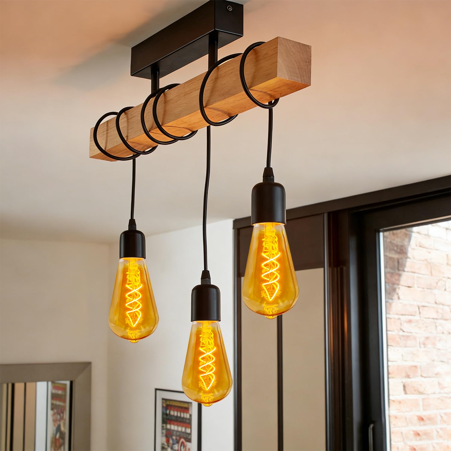 Edison Vintage Glühbirne E27,E27 LED Vintage 4W ST64 2700K Warmweiss Retro Glühbirne LED Filament Lampe für Retro Beleuchtung im Wohnzimmer/Schlafzimmer/Esszimmer - Bernstein, 6 Stück